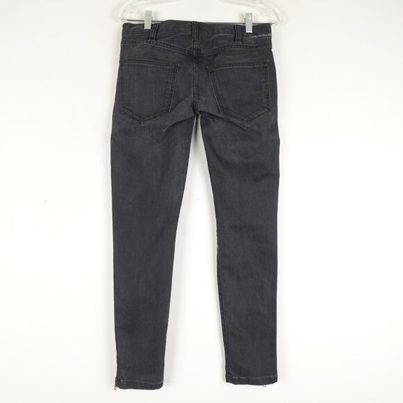 Current/Elliott The Side Zip Crop Jeans Women's 25 (30x28) Low Rise Tight Denim - Picture 9 of 13